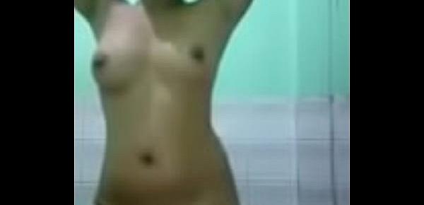  Nepali Hindu of India Bathing naked in shower and making mms for her boyfrind